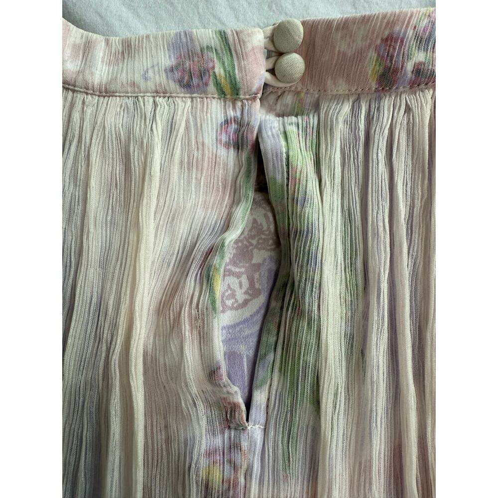 Anthropologie HD in Paris Dipped Chroma Swing Dress Size 2 Floral Gauzy Keyhole - Picture 6 of 11